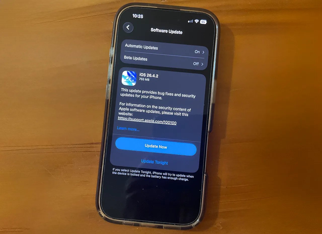 Apple's iOS 26.4.2 update for the iPhone