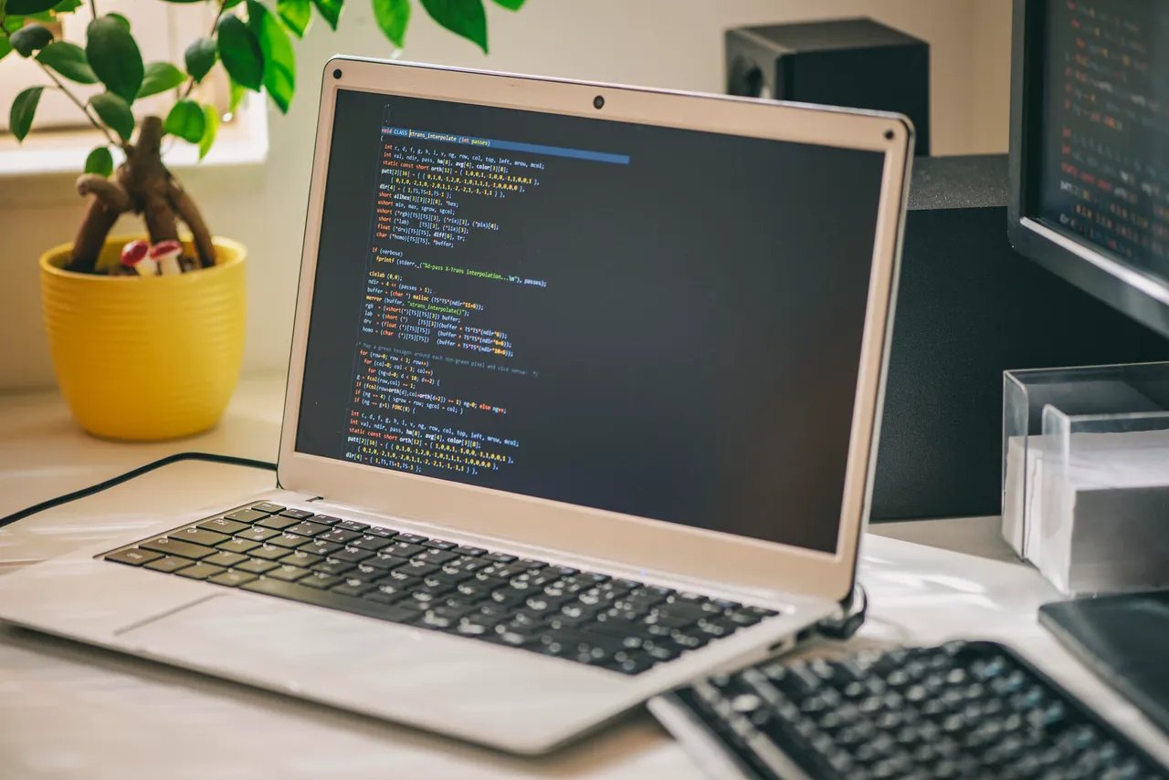 laptop with code on it