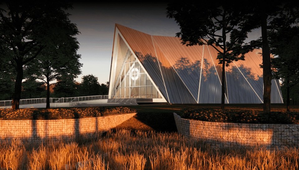 A rendering of an Oklo powerhouse. 