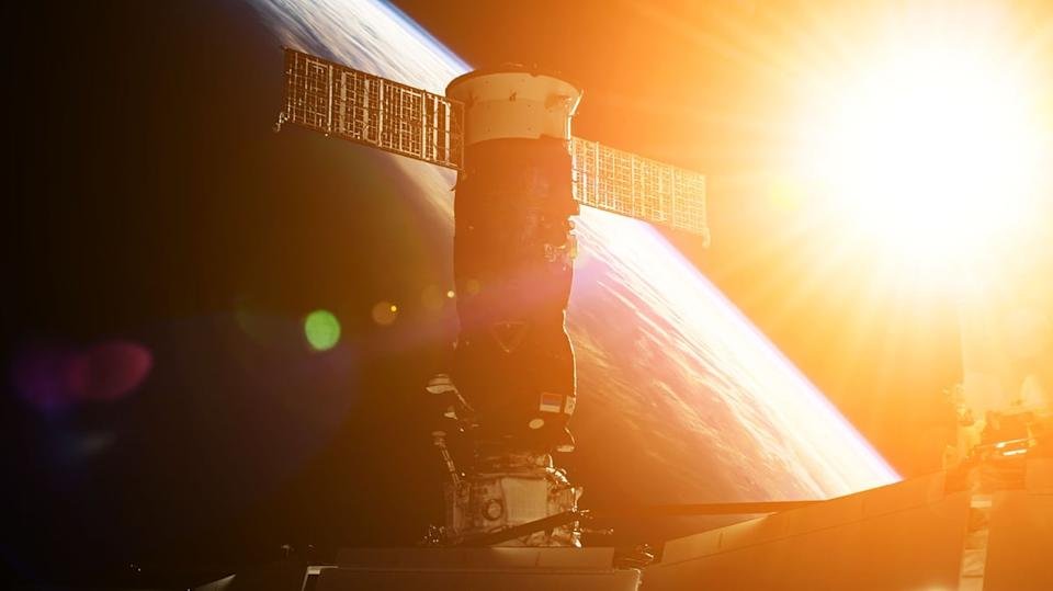 Satellite in space above earth.