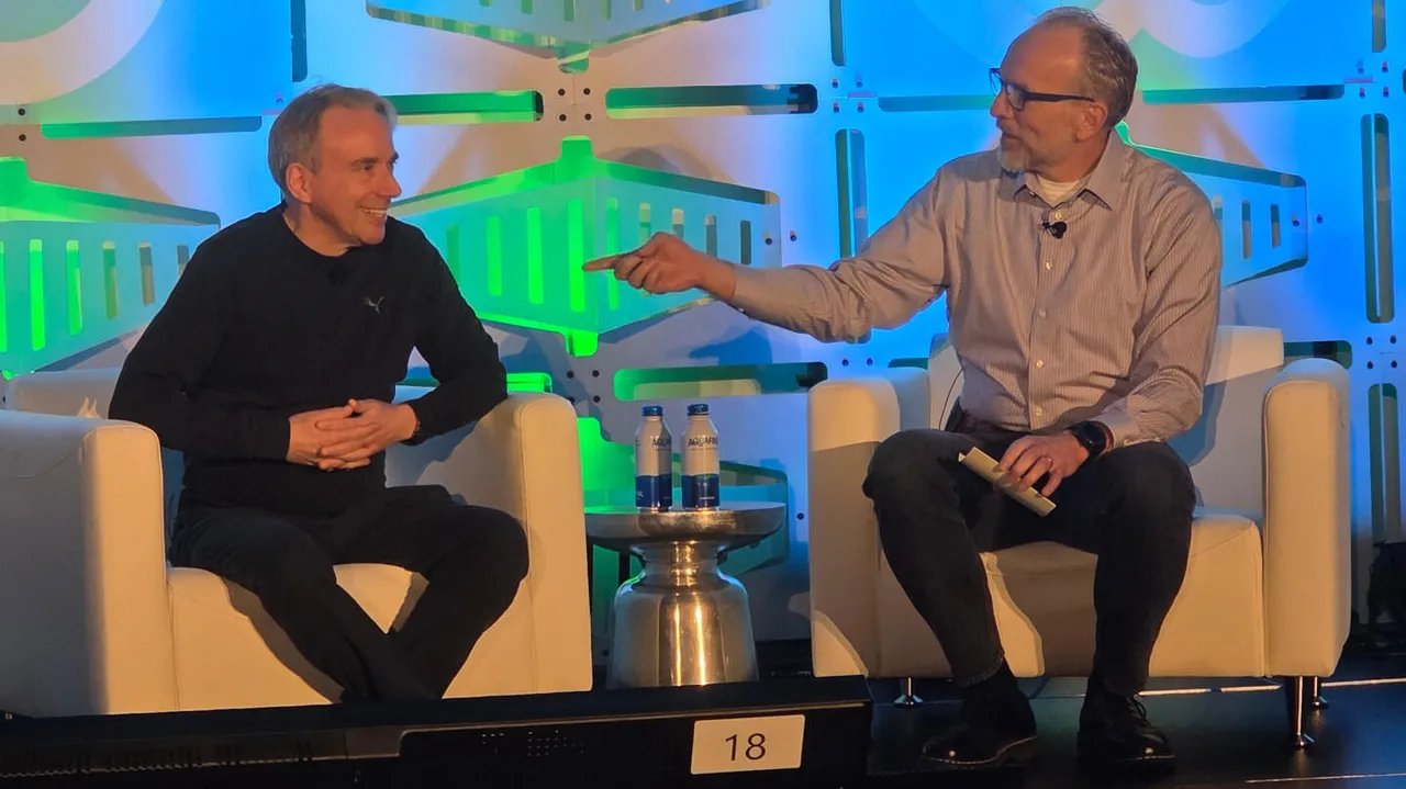 Linus Torvalds and Dirk Hohndel at Open Source Summit North America 2026