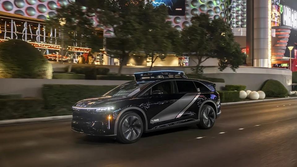 The Uber - Lucid robotaxi powered by Nuro self-driving sofware at CES this year.