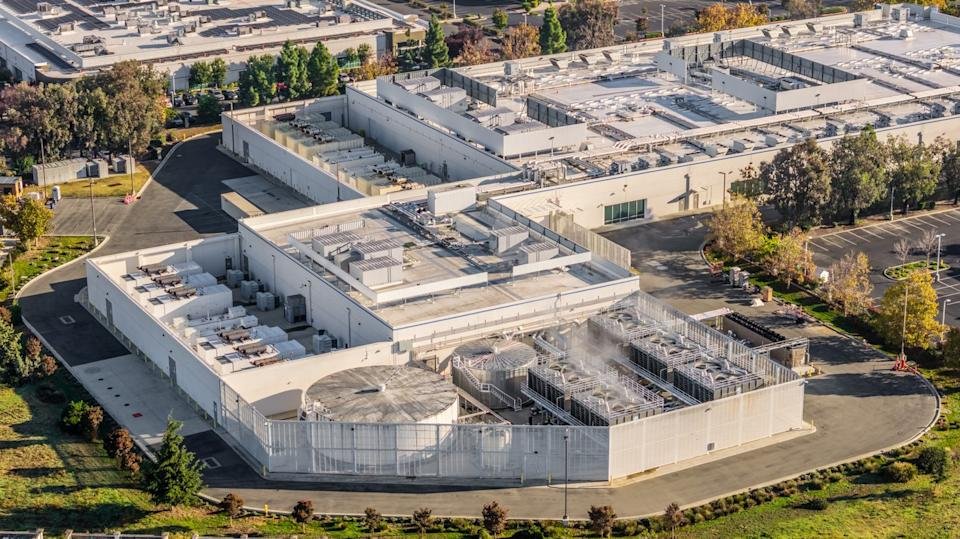 Bird's eye view of a modern data center. 