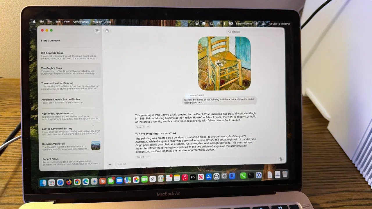 Siri AI on a Mac
