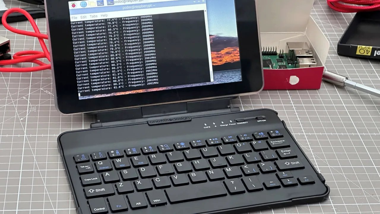 Overclocked Raspberry Pi being stress-tested to see if it is stable