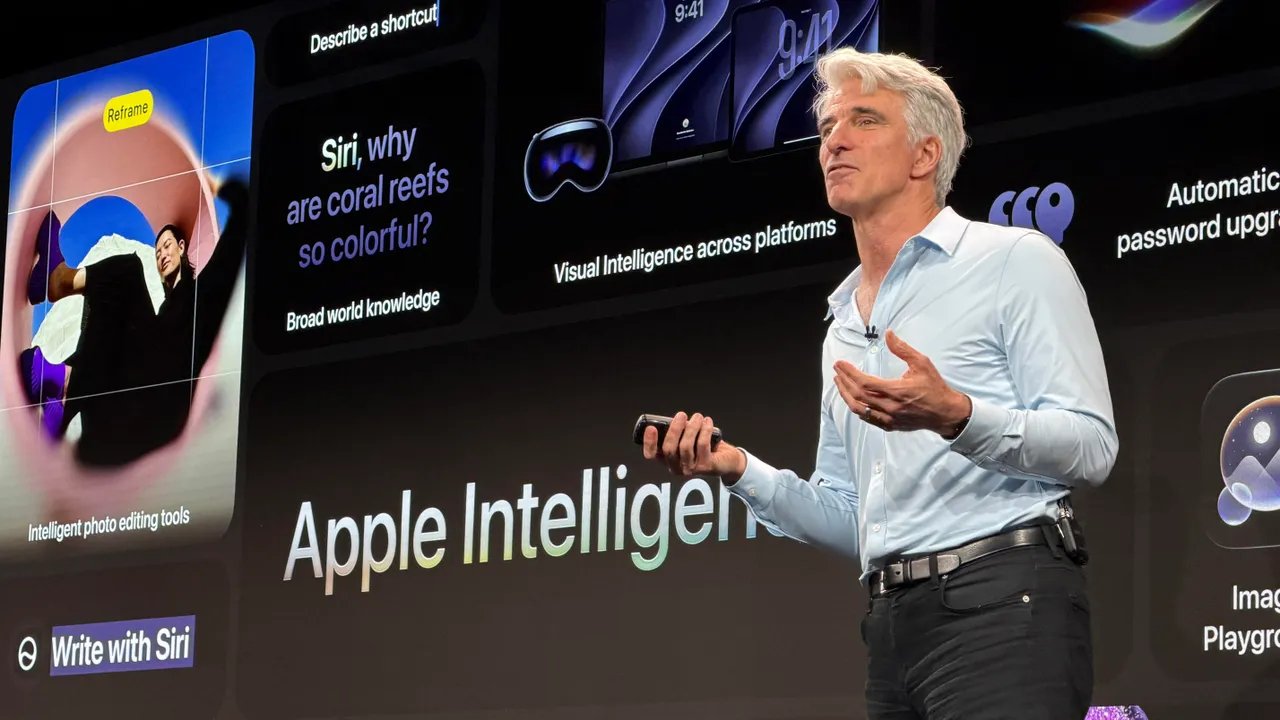 Craig Federighi talking about Apple Intelligence at WWDC 2026