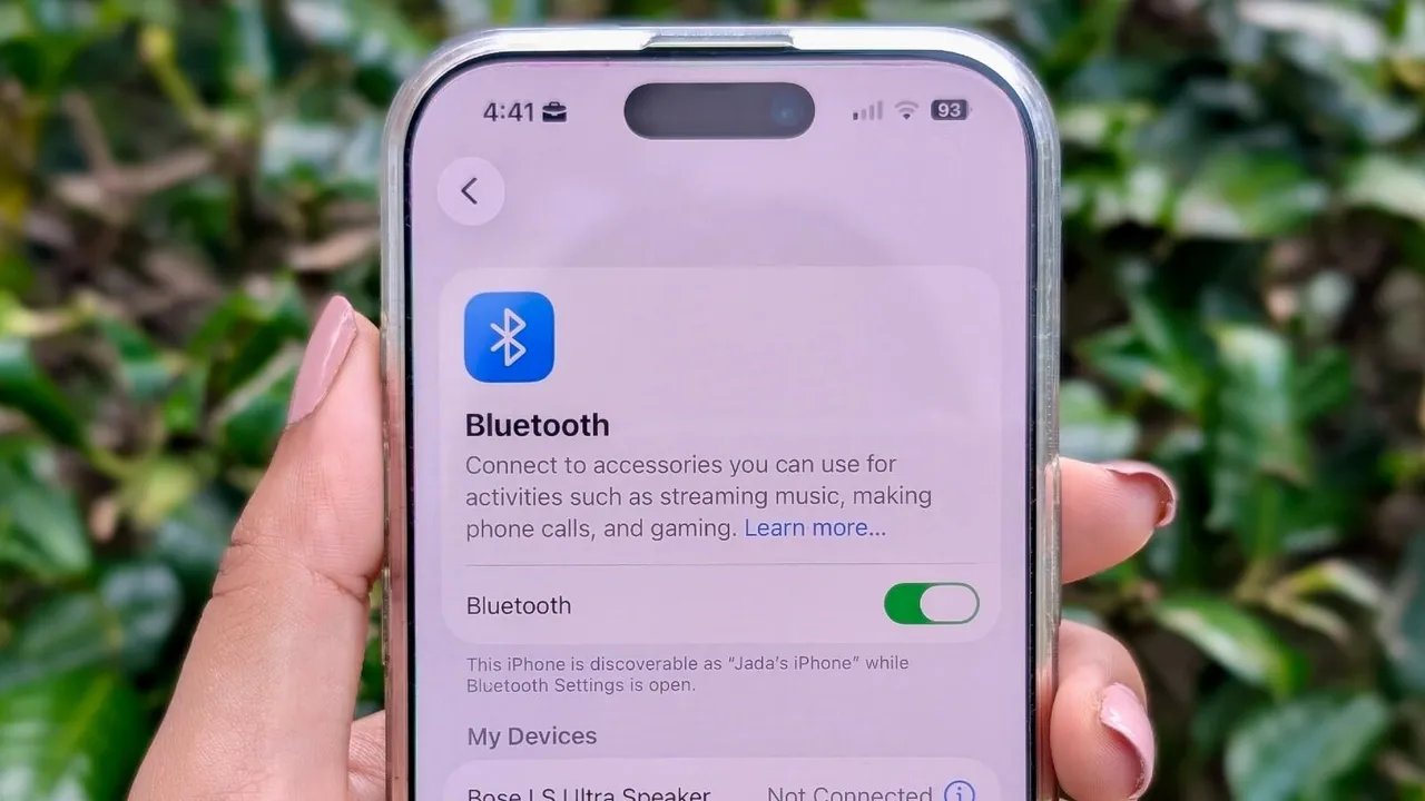 Bluetooth settings on iPhone